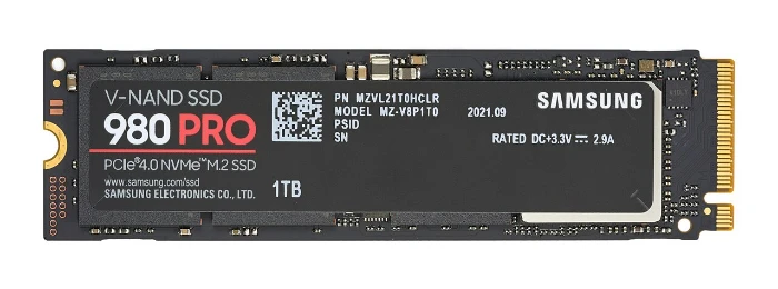 M.2-NVMe-SSD in der Bauform 2280 von oben